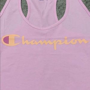 Pink champion tank top, wick away material